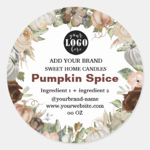 Pumpkin Spice Soy Candle  Label