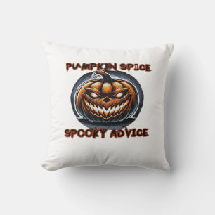 Pumpkin Spice Spooky Advice - Funny Halloween Gift Cushion