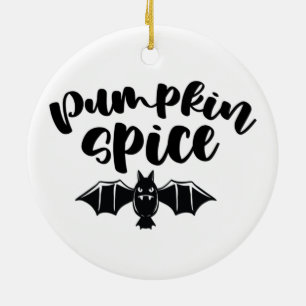 Pumpkin Spice - Spooky Halloween Bat Ceramic Tree Decoration