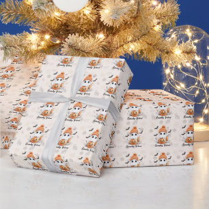Pumpkin Spice Spooky Vibes Personalised Wrapping Paper
