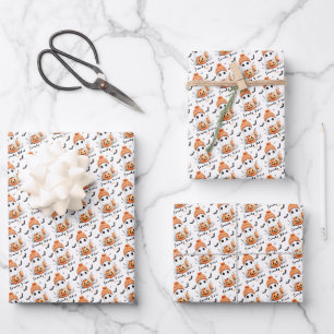 Pumpkin Spice Spooky Vibes Personalised Wrapping Paper Sheet