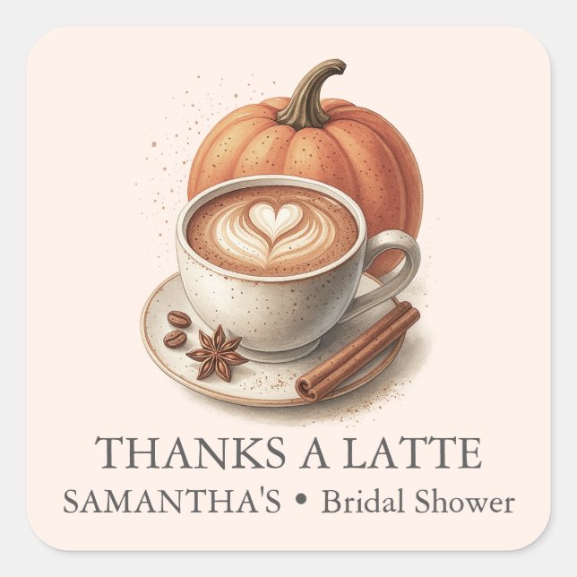 Pumpkin Spice Stickers Coffee Bridal Shower Theme (Front)