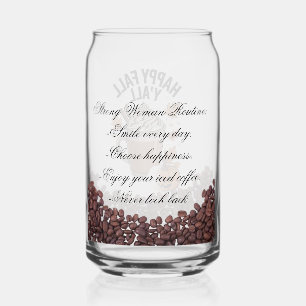 Pumpkin Spice & Strong Woman Routine Can Glass