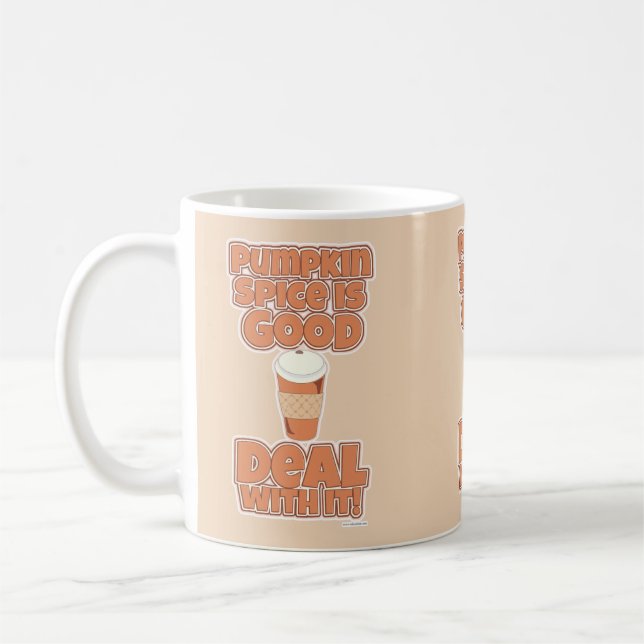 Pumpkin Spice Super Cute Cartoon Slogan Coffee Mug (Left)