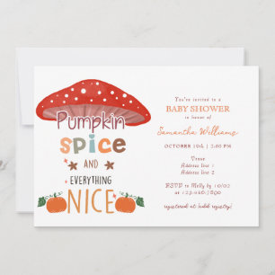 Pumpkin Spice Sweet Fall Autumn Baby Shower Invitation