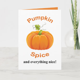 Pumpkin Spice Thanksgiving card personalise
