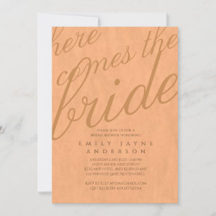 Pumpkin Spice Typography Bridal Shower Modern Invitation