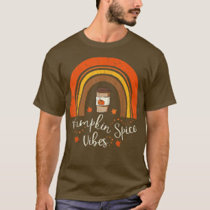 Pumpkin Spice Vibes Boho Rainbow Thanksgiving T-Shirt