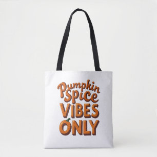 Pumpkin Spice Vibes Only Retro Fall Tote Bag