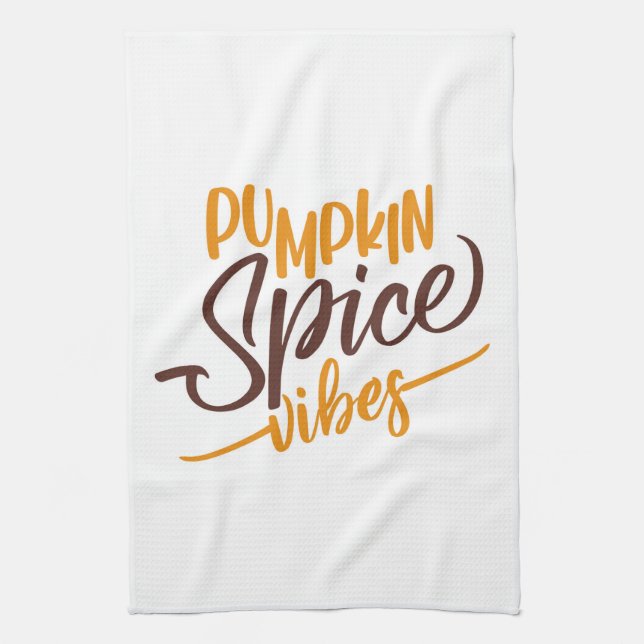 Pumpkin Spice Vibes Tea Towel (Vertical)