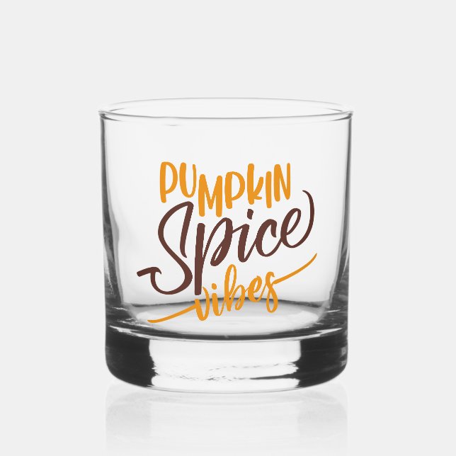 Pumpkin Spice Vibes Whiskey Glass (Front)