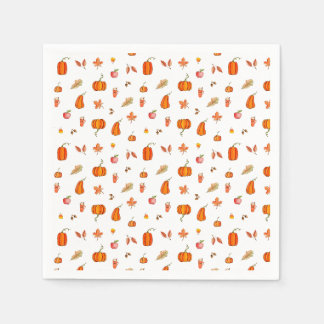Pumpkin Spice Watercolor Napkin
