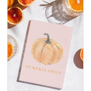 Pumpkin Spice Watercolor Pumpkin  Orange And Pink Holiday Card