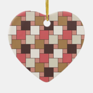 Pumpkin Spice Weave Pattern Ceramic Tree Decoration