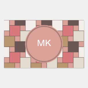 Pumpkin Spice Weave Pattern Rectangular Sticker