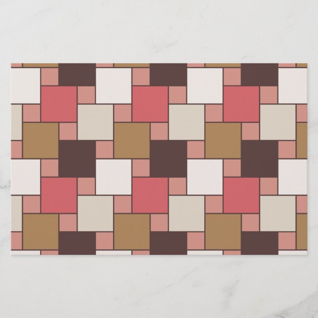 Pumpkin Spice Weave Pattern Stationery (Front)