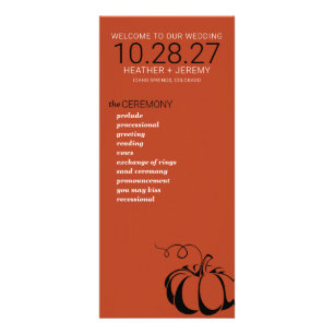 Pumpkin Spice Wedding Program Rack Card