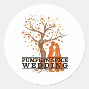 Pumpkin Spice Wedding With Autumn Colours For Brid Classic Round Sticker