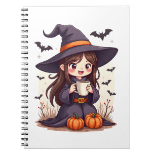Pumpkin Spice Witch � Cute Halloween Coffee Shirt Notebook