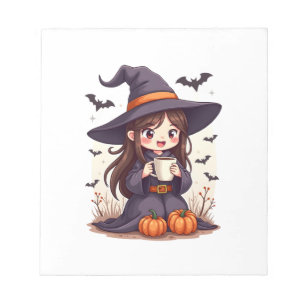 Pumpkin Spice Witch � Cute Halloween Coffee Shirt Notepad