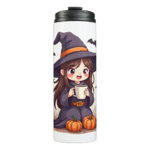 Pumpkin Spice Witch � Cute Halloween Coffee Shirt Thermal Tumbler