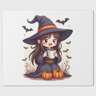 Pumpkin Spice Witch � Cute Halloween Coffee Shirt Wrapping Paper