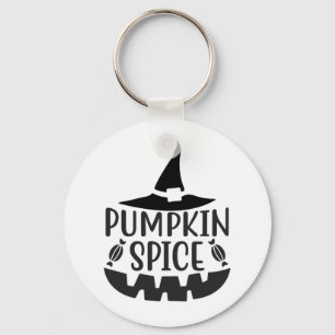 Pumpkin Spice with a Jack-O-Lantern Witch Key Ring