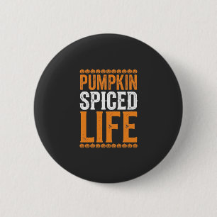 Pumpkin Spiced Life Halloween Typography Design_1 6 Cm Round Badge