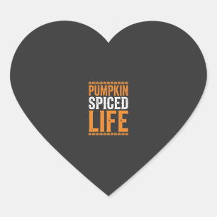 Pumpkin Spiced Life Halloween Typography Design_1 Heart Sticker