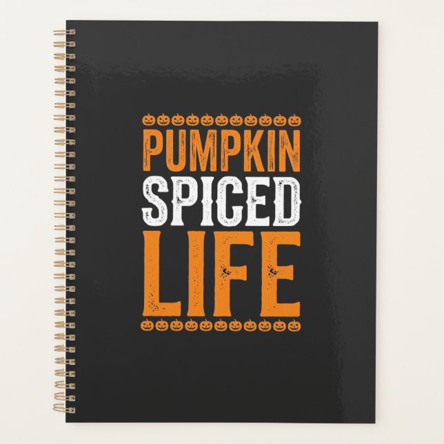 Pumpkin Spiced Life Halloween Typography Design_1 Planner (Front)