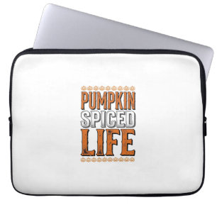 Pumpkin Spiced Life Vintage Halloween Typography D Laptop Sleeve