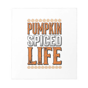 Pumpkin Spiced Life Vintage Halloween Typography D Notepad