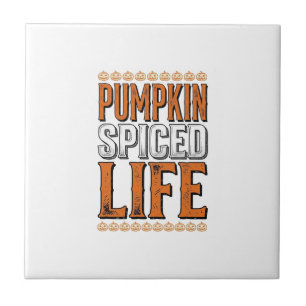 Pumpkin Spiced Life Vintage Halloween Typography D Tile