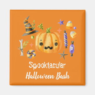 Pumpkin Spooktacular Halloween Bash Party Orange Magnet