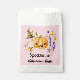 Pumpkin Spooktacular Halloween Bash Party Pink Favour Bags