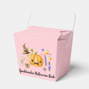 Pumpkin Spooktacular Halloween Bash Party Pink Favour Box