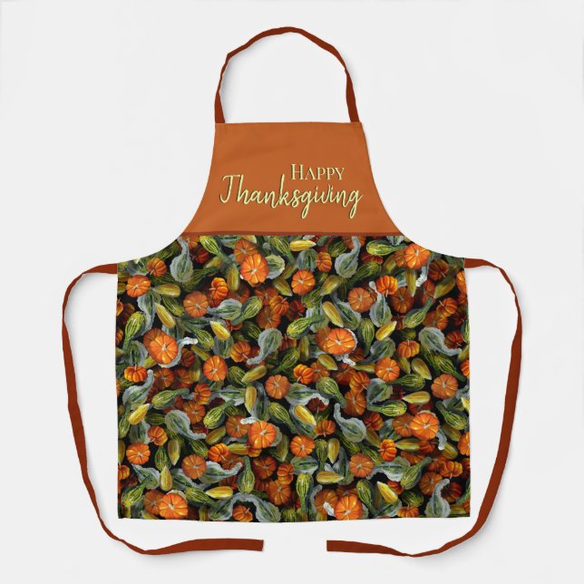 Pumpkin, Squash Autumn Harvest Apron (Front)