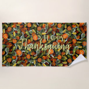 Pumpkin, Squash Autumn Harvest Beach Towel