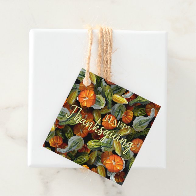 Pumpkin, Squash Autumn Harvest Gift Tag (In Situ)