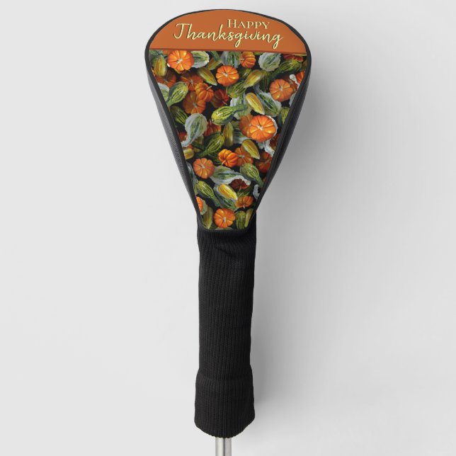 Pumpkin, Squash Autumn Harvest Golf Head Cover (Front)