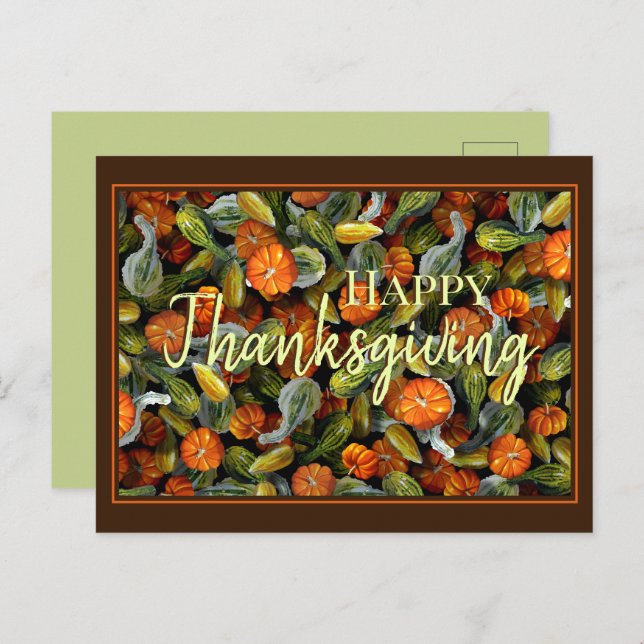 Pumpkin, Squash Autumn Harvest Postcard (Front/Back)