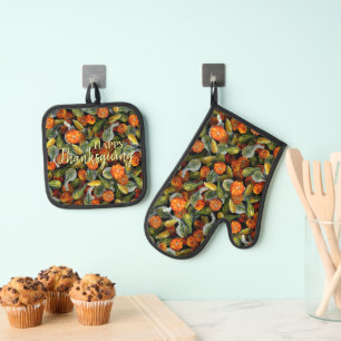 Pumpkin, Squash Autumn Harvest Pot Holder Set