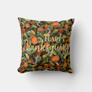 Pumpkin, Squash Autumn Harvest Throw Pillow