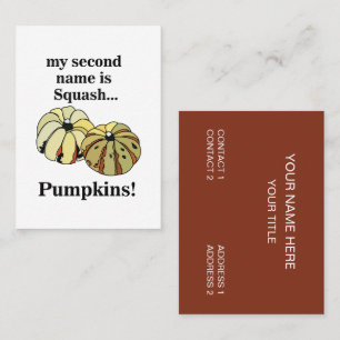 Pumpkin Squash Funny Pumpkins Business Card