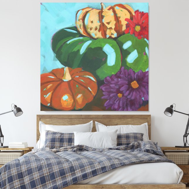 Pumpkin Stack Canvas Print (Insitu(Bedroom))