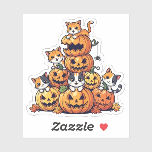 Pumpkin Stack Cats – Adorable Cats (Sheet)
