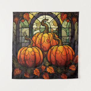 Pumpkin Stained Glass Tapestry