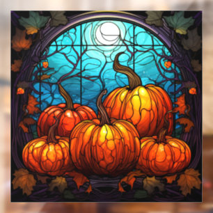 Pumpkin Stained Glass Window Cling
