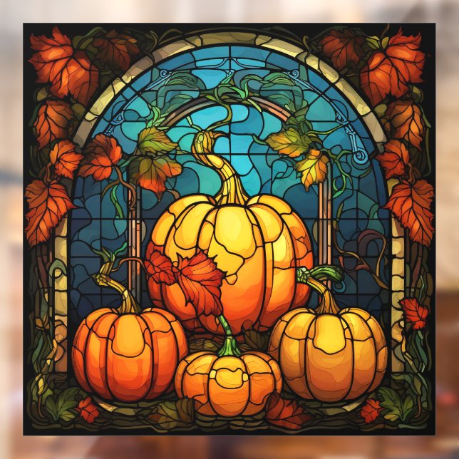Pumpkin Stained Glass Window Cling (Sheet 2)