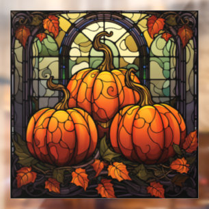 Pumpkin Stained Glass Window Cling